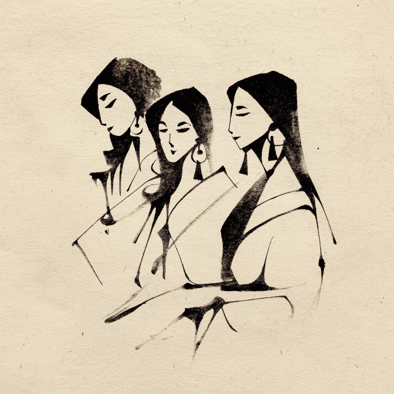 Minimalist Women Portrait – Modern Digital Illustration Art Print
