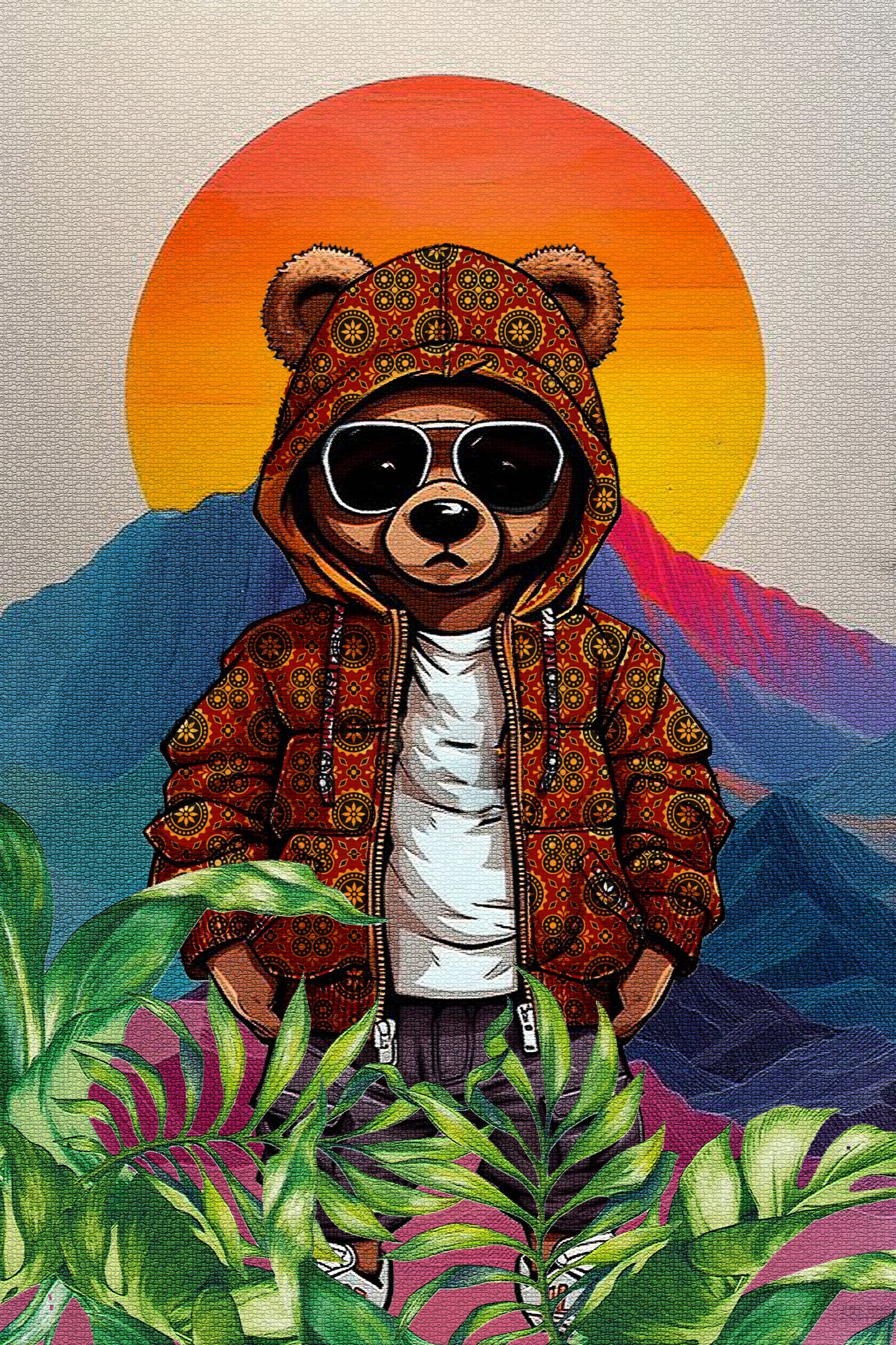 Cool Bear Sunset Digital Art Print