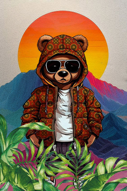 Cool Bear Sunset Digital Art Print