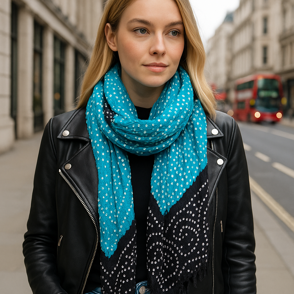 Chiffon Chunari Scarf – Double Shade Bandhani Dupatta