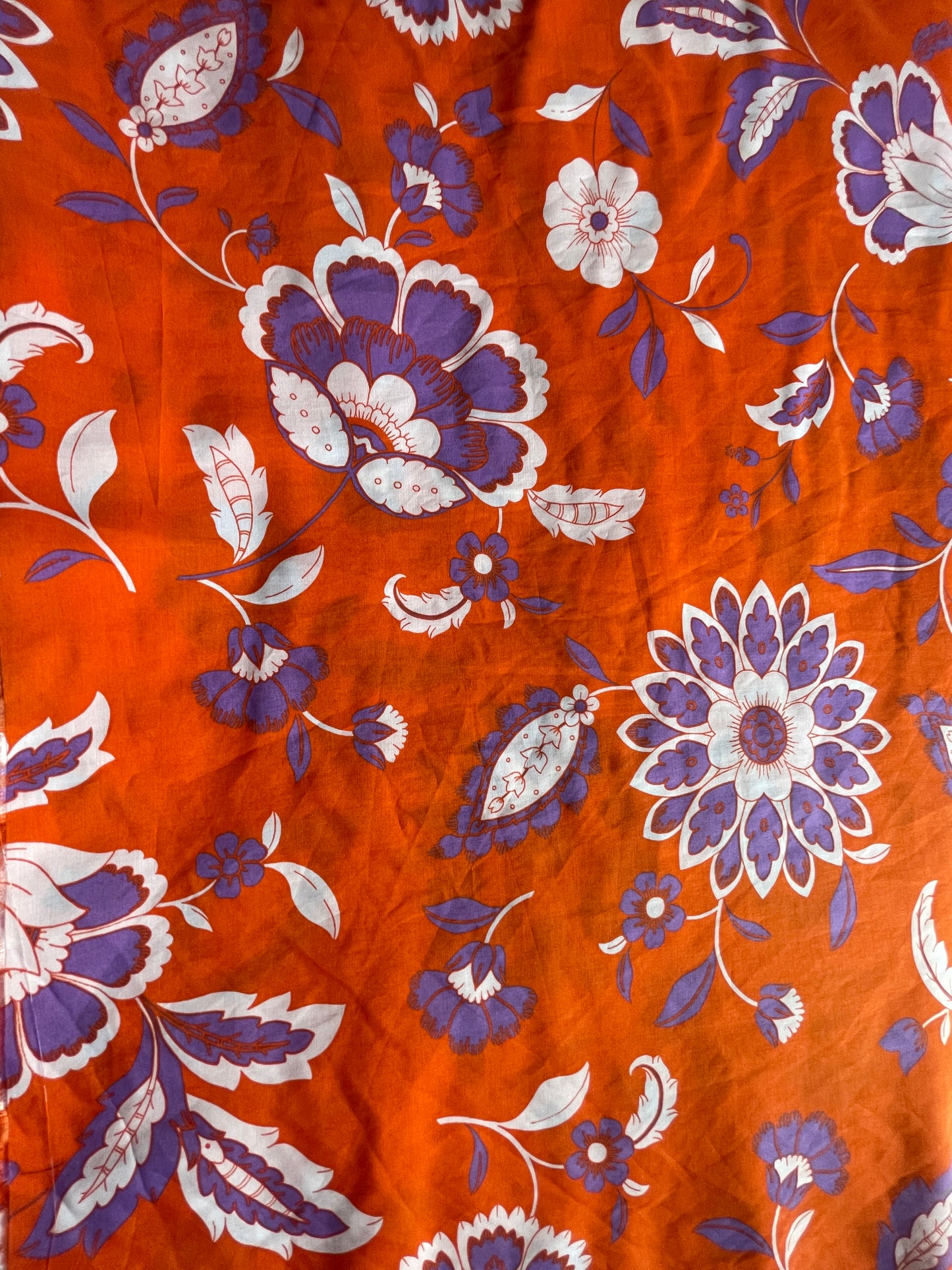 Silkish Cotton Designer Fabric – Vibrant Floral Print