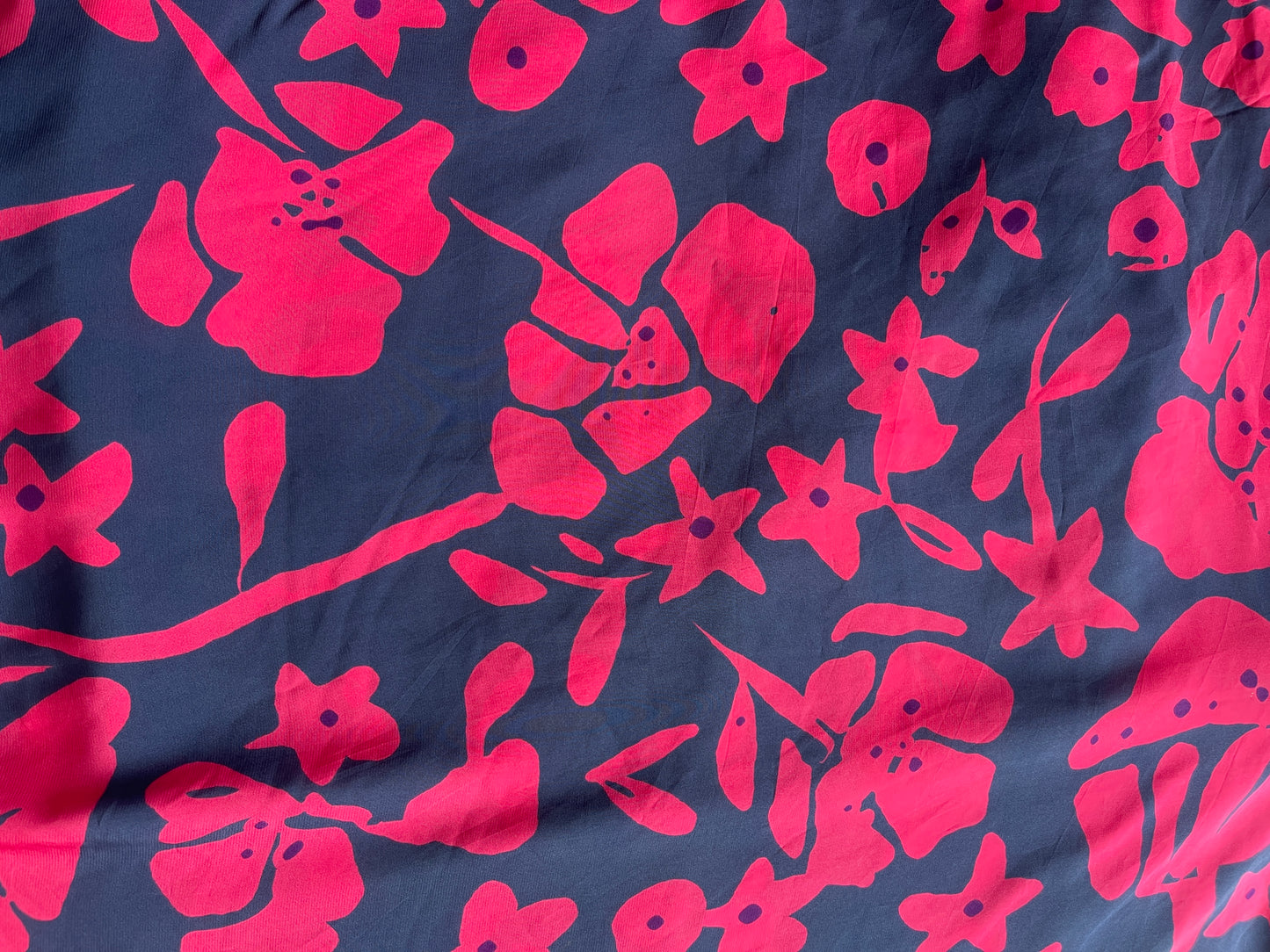 Pure Silk Designer Fabric – Contemporary Floral Print