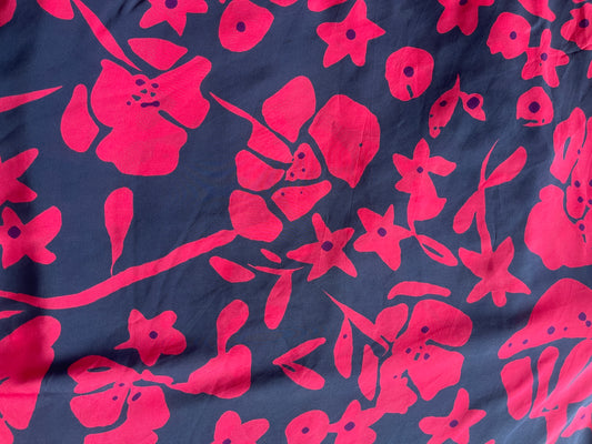 Pure Silk Designer Fabric – Contemporary Floral Print