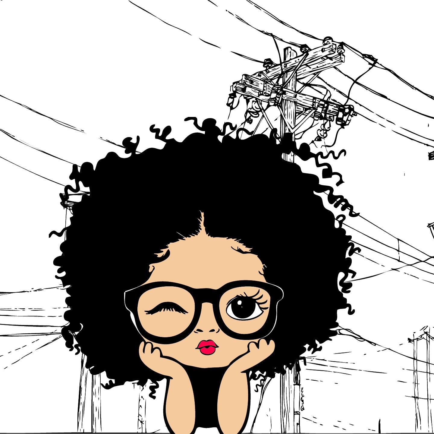 Afro Chic Girl Digital Art Print
