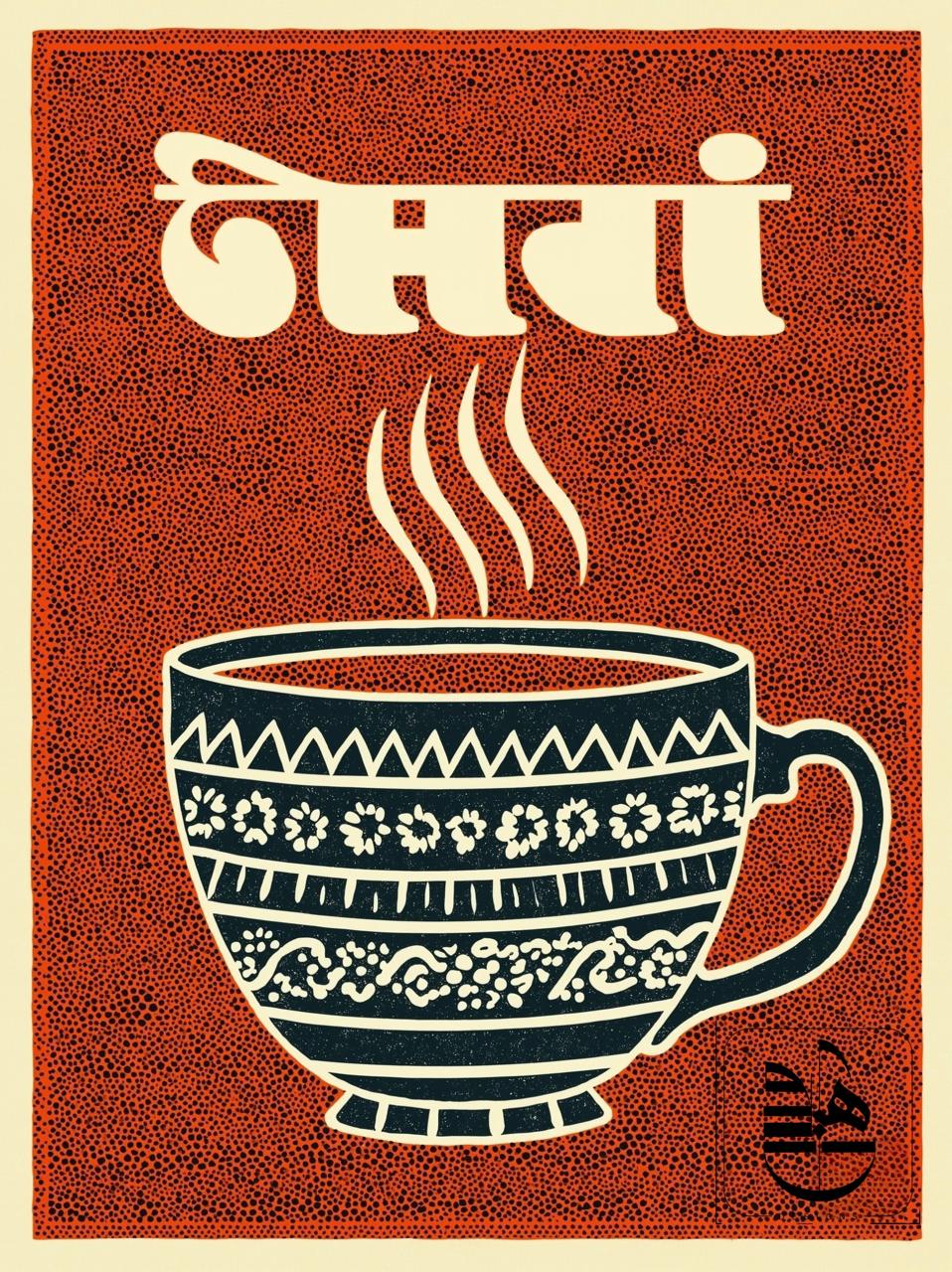 Desi Chai Cup Digital Art Print