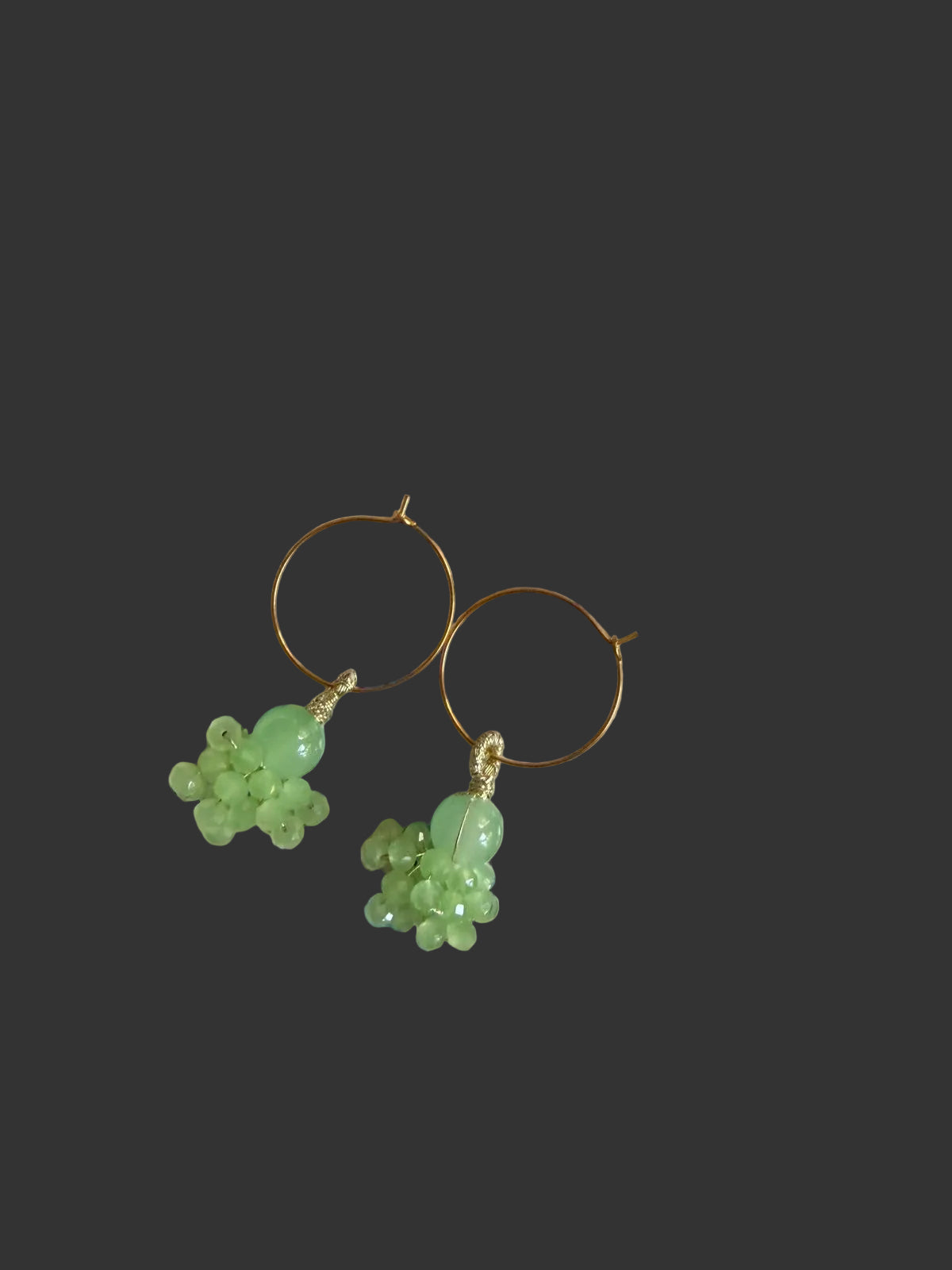 Lime Green Beaded Hoop Earrings – Lightweight Statement Jewelry